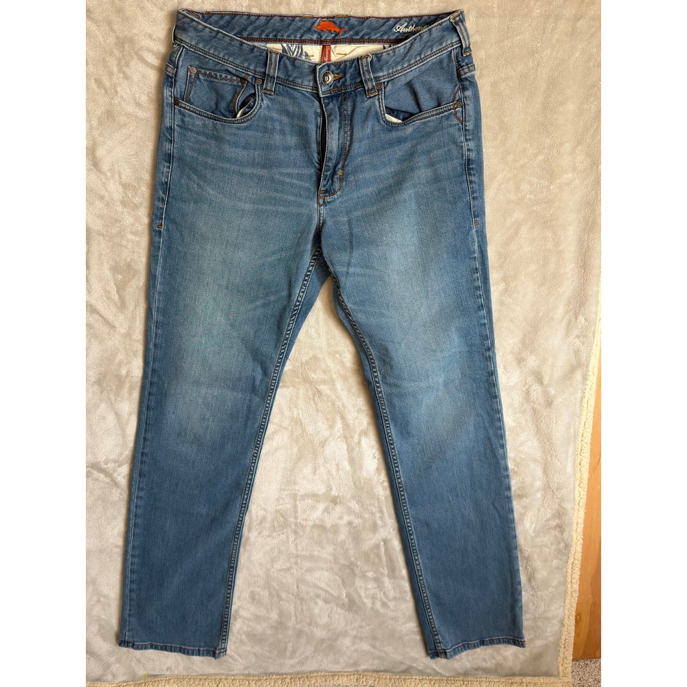 Tommy Bahama Authentic Island Crafted Straight Leg Jeans Medium Wash Blue Denim